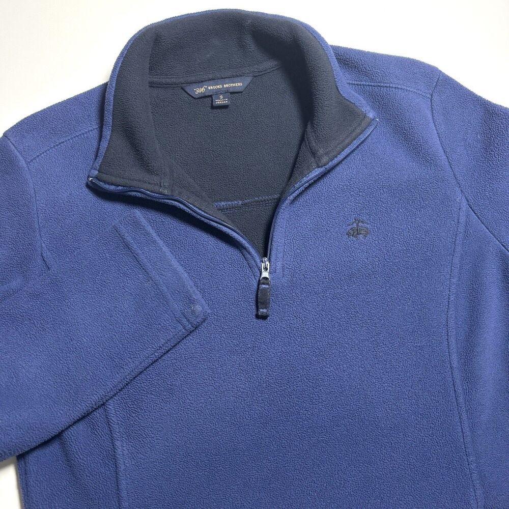 Brooks‎ Brothers Fleece Pullover 1/4 Zip Woman's Small Blue Sweatshirt